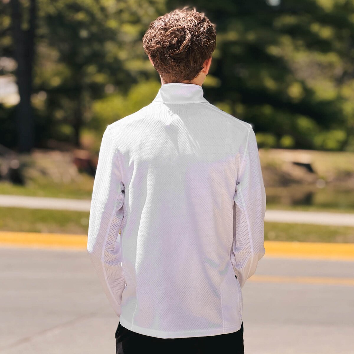 Nike Walking Cy White Dri-Fit Quarter Zip back